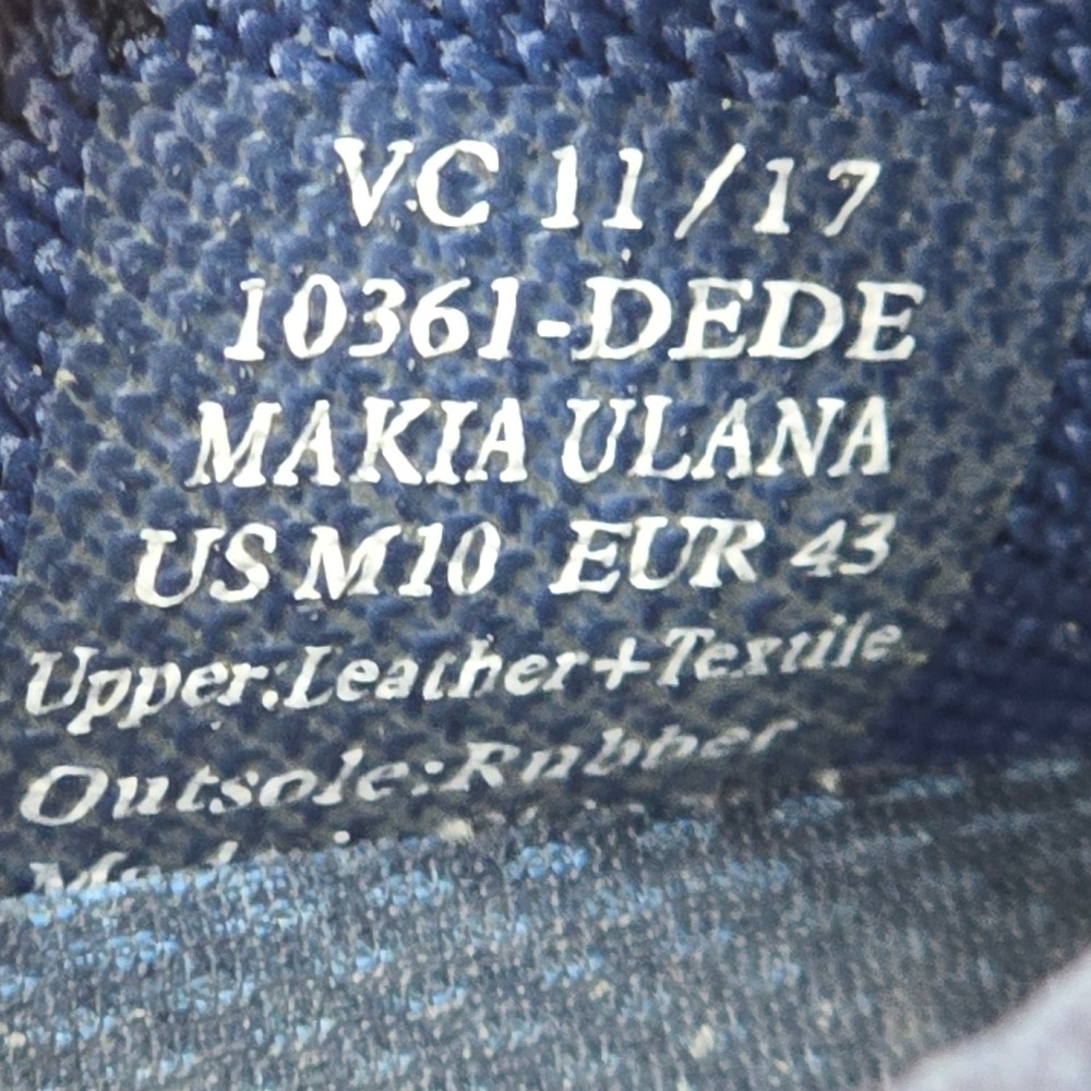 OluKai Makia Ulana Sneakers Mens 10 Navy Blue Leather Mesh Casual Slip On 10361 - Picture 9 of 9